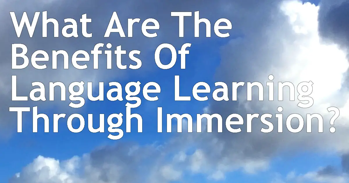 What Are The Benefits Of Language Learning Through Immersion ...